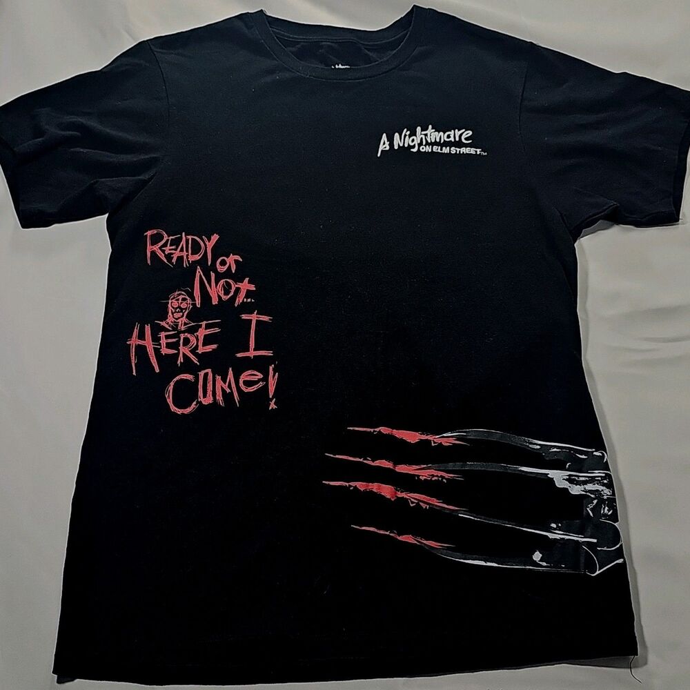 Nightmare On Elm Street Embroidered Halloween Freddy Krueger T-Shirt Size M